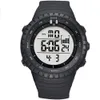 Męskie Zegarek Sportowy, Męski All Black Digital Watch Watch Watch Elektroniczny Ruch Kwarcowy Army Watch LED Podświetlenie Zegarki dla mężczyzn