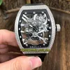 Montre Vanguard Nouvelle COLLECTION HOMME Vanguard V 45 T GR CS SQT BR (NR) Cadran Squelette Japon Miyota Automatique Montre Homme Iced Out Diamonds Case Montres Sport