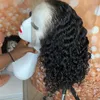 Natuurlijke Kleur Krullend Korte Bob Kant Front Pruik Braziliaans Golvend Pre Geplukt met Baby Haar
