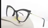 Wholesale-Glasses Frames Brand Design Vintage Cat sunglasses Frame Women sexy Clear Black Leopard with box FML