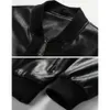 New Occident Fashion Casual Mäns Skull Broderi Svart PU Läder Coat Baseball Collar Slim Motorcycle Jacka