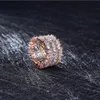 Drop Shipping Luksusowa Biżuteria 925 Sterling Silvergold Wypełnij Księżniczka Cut Biały Topaz CZ Diament Ring Gemstones Kobiety Ślub Band Pierścień Prezent