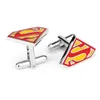 High end superman cute design mens cuff links wholesale factory directly sale shirt button jersey cufflinks