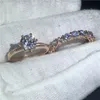 Choucong anel infinito conjunto de diamante rosa de ouro cheio de prata 925 anéis de noivado de casamento banda para as mulheres de jóias nupcial