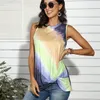 Gradient Starry Sky Women T Shirt Summer Clothes Vest Fashion Clothing Rainbow Sleeveless Tees colorful print Maternity Tops M1792