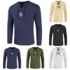Großhandels-Männer Plus Size Shirt Top Ancient Viking Stickerei Lace Up V-Ausschnitt Langarm Shirt Top für Herrenbekleidung