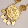 Anniyo 51CM CTurkish Lira Coins Necklaces for WomenGirls Traditional Nation Metal Arab Jewelry Turkey Iraqi Gifts 0108011382659