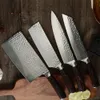 Roestvrij staal Keuken Mes Set 4 Stks Set Cleaver Handgemaakte Gesmede Crepe Anti-Food Sticks Blade Mes Nakiri Chef Mes Gift Mull Cover