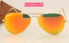 All'ingrosso-donna uomo blu verde viola arancione flash specchio occhiali da sole metallo oro montatura marchio designer occhiali da sole pilota 58mm