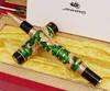 Handmade Jinhao Roller Ball Pen, Green Cloisonne Double Dragon Pen Advanced Craft Writing Gift Pen for Business Graduate