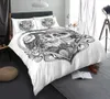 Black and White Skull Bedding Set King Size Love Flower Duvet Cover Queen Home Textile Printed Single Double Bed Set With Pillowca7979848