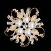 Crystal Pearl Flower Brooches Pins Pearl Corsage Silver Gold brooch Wedding Corsage gift