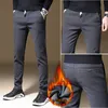 Pantaloni da uomo 2021 Mens Inverno Feet Fleece Flouffy Men Korean Casual Placks Slim Warm per Black GreyTroushers Maschio