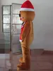 2018 Discount factory sale the head adult gingerbread man mascot costume in Christmas suit for adults to wear