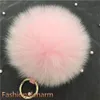 13cm / 5 "Różowy Prawdziwy Futro Futra Piłka Pompom Torebka Brelok Brelok Pulsek