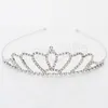 Piękny błyszczący kryształowy tiara imprezowy konkurs srebrny plated crown opaska na głowę tanie tiary ślubne akcesoria MMA16251076250