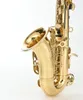 Margewate Small Bend Neck Sopran Saxofon B Plant Högkvalitativ Brass Gold Lacquer Music Instruments SAX med munstycke Gratis frakt