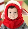New Little Dog Sheep Girls Kid Twill Hats Baby Winter Crochet Knitted Hat Scarf Set Toddler Warm Balaclava Cap Outdoor Sports Scar5364771