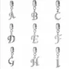 Letter Charms for European Bracelets Necklace Authentic 925 Sterling Silver A-Z Pendant Beads DIY Alphabet Accessories Fit Making Jewelry