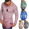 Designer Men Splice Tshirt Long Sleeve Summer New Slim Thin Round Neck Skinny Solid Color Fashion Trend Man Sports Bottoming Shirt Clothing