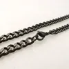 A granel, 5 uds., lote de 5mm/8mm, 24 '', collar de cadena lisa negra de acero inoxidable, joyería fresca de moda para hombre, regalos de alta calidad