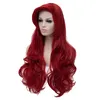 Parrucca per capelli cosplay resistente al calore rossa ondulata lunga vino Jessica Rabbit