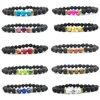 Natursten 8mm Volcanic Armband Kejsare Stones Strands Buddha Head Pärlor Energi 15 Färger 20st / Lot Partihandel