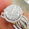 Уникальный стиль, женское маленькое кольцо с камнем циркона, роскошное большое серебряное, золотое обручальное кольцо, милые модные свадебные кольца на палец для женщин9474077