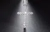 Silver Color Cross Pendant Necklace with Austria Crystal Zircon Allergy Free Women Necklaces Wedding Jewelry WN56