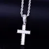 ICE Out Square Zird Zircon Men Cross Necklace Rock Street Hip Hop Jewelry Three Colors for Gift328O