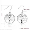 Partihandel Elegant Silver Tree of Life Drop Earrings Totem Presentkvinna Unika Kvinnor Earing Bröllop Arbre Argent