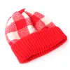 Gorro de punto con estampado a cuadros para bebé, gorro de invierno para mantener el calor, deportes al aire libre para adultos, gorro de esquí para niños y mujeres, gorro JXW502