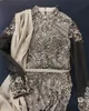 Арабские aso ebi серые роскошные вечерние платья русалки из бисера и кристаллов платья для выпускного вечера с высоким воротом формальная вечеринка второй прием gonws z281V