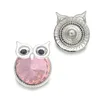 Owl Flower W431 Crystal 3d 18 mm Botón de metal de metal para collar de brazaletes joyas intercambiables para mujeres hallazgos de accesorios6601328