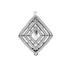 Pandora 925シルバーチャーム広場幾何学的線​​の性格リングレディースのための新しいダイヤモンド形のビンテージリング