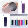 20oz Stainless Steel Skinny Tumbler Vacuum Insulated Straight Cup Beer Coffee Mug Glasses with Lids and Straws CCA10386 50pcs6315446