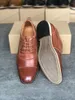 New Oxford Dress Shoes of Mens Brandt Leather Cap Toe Genuine Leather Designer Trainer Party Wedding shoes good Quality