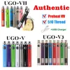 Authentique Ugo-V II 2 EGO 510 Batterie de filetage Vape Pen Ugo V3 Vol V3 Voltage Valtion Préchauffer Kits Evod Micro USB Passthrough Batterys