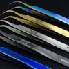 100 Genunie VETUS MCS1512 series Rainbow Tweezers False Eyelash Extension Tweezer Stainless Steel Colorful Tweezers4951184