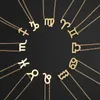 Fashion Jewelry 12 Constellation Libra Pendant Necklaces For Women Zodiac Chains Necklace Gold Silver Color Birthday Gift