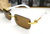 Erkek kadınlar için lüks ahşap güneş gözlüğü markası beyaz manda boynuz gözlükleri vintage tasarımcı kutular ile çimsiz güneş gözlüğü 6567296
