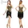 Robe De Danse Latine Sexy Fringe Femmes Costumes De Danse Nouvelle Mode Robe À Paillettes Sans Manches Performance Vêtements pas cher