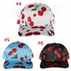 Yaz meyve desen Beyzbol şapka kiraz baskı Güneş kap kız moda Hip hop şapka Merserize kumaş Karikatür açık spor şapka T9I00216