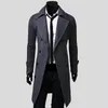 2016 New Mens Trench Coat Slim Mens Long Jackets And Coats Overcoat Double Breasted Trench Coat Men Windproof Winter Outerwear