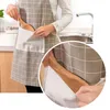 Tablier imprimé à carreaux entiers, bavoirs sans manches, doux pour femmes, cuisine à domicile, cuisson, fête, nettoyage, accessoires de cuisine DH0712644370