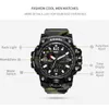 Smael marca masculina dupla tempo camuflagem militar relógio digital led relógio de pulso 50m à prova dwaterproof água 1545bmen relógio esporte relógios283l