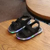 Sandalias LED de verano para niños, zapatos luminosos a la moda para niños y niñas, zapatos luminosos para bebés y niños pequeños, talla 21-30