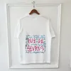 Europa Wiosna Lato Stylowe Paryż Graffiti Cegły Tshirt Moda Mężczyźni Kobiety T Koszulka Casual Streetwear Cotton Tee