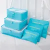 Kerstcadeaus Effen Kleur Opbergtas Dubbele Rits Waterdichte Reistassen Bagage Verpakking Zak 6 Stks Set Pack Pillow Doek 8 Kleuren