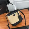 handbags purses shoulder bag straw bucket string bag letter belt leather classic cowhide genuine leather